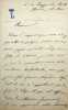Lettre autographe sign&eacute;e. Laetitia Bonaparte-Wyse (1804-1871), princesse, fille de Lucien Bonaparte. 
