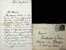 Lettre autographe sign&eacute;e au critique d'art Fran&ccedil;ois Thi&eacute;bault-Sisson. Charles Durant dit Carolus-Duran (1837-1917), peintre, sculpteur. 