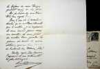 Lettre autographe sign&eacute;e au critique d'art Fran&ccedil;ois Thi&eacute;bault-Sisson. Charles Durant dit Carolus-Duran (1837-1917), peintre, sculpteur. 