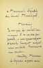 Lettre autographe sign&eacute;e. Pascal Dagnan-Bouveret (1852-1929), peintre, second prix de Rome 1876. 