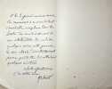 Lettre autographe sign&eacute;e &agrave; Gustave Larroumet. Ernest H&eacute;bert (1817-1908), peintre, grand prix de Rome 1839. 