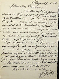 Lettre autographe signée au peintre Paul-Adrien Bouroux