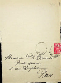 Lettre autographe signée au peintre Paul-Adrien Bouroux