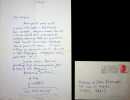 Lettre autographe sign&eacute;e. Gaston Criel (1913-1990), po&egrave;te, &eacute;crivain. 