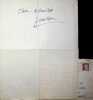 Lettre autographe sign&eacute;e. Gaston Criel (1913-1990), po&egrave;te, &eacute;crivain. 