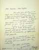 Lettre autographe sign&eacute;e. Gaston Criel (1913-1990), po&egrave;te, &eacute;crivain. 