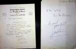 Lettre autographe sign&eacute;e. Gaston Criel (1913-1990), po&egrave;te, &eacute;crivain. 