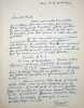 Lettre autographe sign&eacute;e au po&egrave;te Gaston Puel. Gaston Criel (1913-1990), po&egrave;te, &eacute;crivain. 