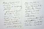 Lettre autographe sign&eacute;e &agrave; Alphonse de Lamartine. Emile Deschamps (1791-1871), po&egrave;te. 