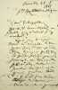 Lettre autographe sign&eacute;e. Emile Deschamps (1791-1871), po&egrave;te. 