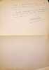Lettre autographe sign&eacute;e &agrave; l'acteur Jules Truffier. Paul Vinson (18..-19..), critique th&eacute;&acirc;tral, juriste. 