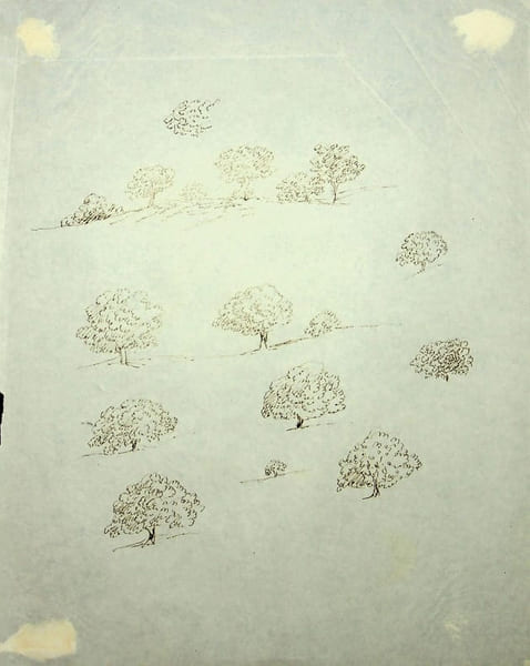 Dessin original &agrave; l'encre . Auguste de Peellaert (1793-1876), officier Belge, peintre, compositeur, &eacute;crivain. 
