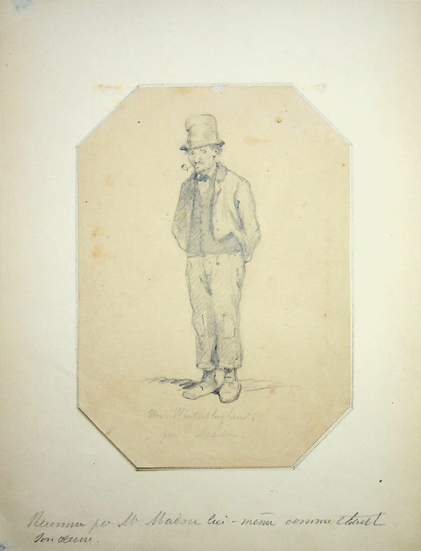Dessin original . Jean-Baptiste Madou (1796-1877), peintre, lithographe. 