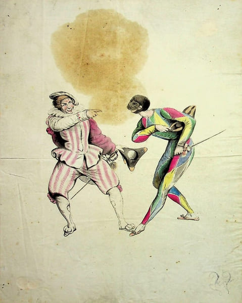 [Commedia dell arte] Dessin original. . [Commedia dell arte] Dessin original. 