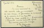 Lettre autographe sign&eacute;e au peintre Paul-Adrien Bouroux. Th&eacute;oduline de M&eacute;rode (1885-1962), princesse de M&eacute;rode, comtesse du Saint-Empire, par mariage ...