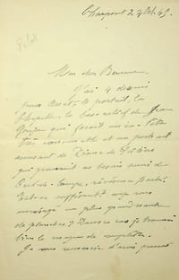 Lettre autographe signée au peintre Paul-Adrien Bouroux