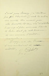 Lettre autographe signée au peintre Paul-Adrien Bouroux