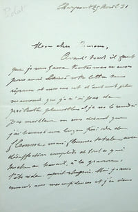 Lettre autographe signée au peintre Paul-Adrien Bouroux