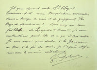 Lettre autographe signée au peintre Paul-Adrien Bouroux