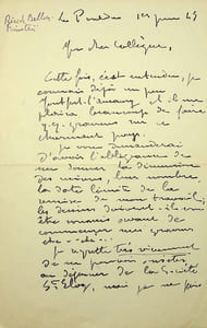 Lettre autographe signée au peintre Paul-Adrien Bouroux