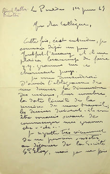 Lettre autographe signée au peintre Paul-Adrien Bouroux. Adolphe Beaufrère (1876-1960), peintre, graveur, prix Abd-el-Tif 1911.