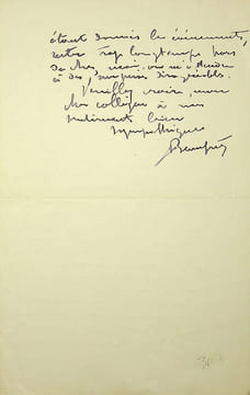 Lettre autographe signée au peintre Paul-Adrien Bouroux. Adolphe Beaufrère (1876-1960), peintre, graveur, prix Abd-el-Tif 1911.