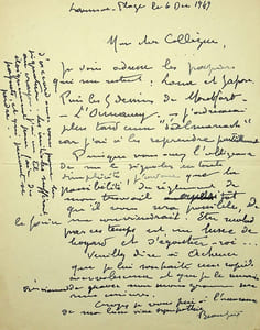 Lettre autographe signée au peintre Paul-Adrien Bouroux