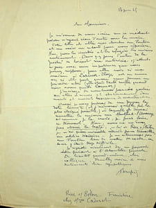 Lettre autographe signée au peintre Paul-Adrien Bouroux