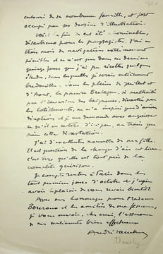 Lettre autographe signée au peintre Paul-Adrien Bouroux. André Dauchez (1870-1948), peintre, graveur, photographie, peintre officiel de la Marine, ...