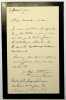 Lettre autographe sign&eacute;e. Alfred Stevens (1823-1906), peintre belge. 