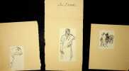Trois dessins originaux. Jos&eacute; Silbert (1862-1936), peintre. 