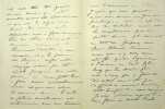 Lettre autographe sign&eacute;e au compositeur Ernest Reyer. Auguste Toulmouche (1829-1890), peintre. 