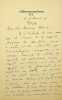 Lettre autographe sign&eacute;e au docteur Jean-Fran&ccedil;ois Robinet. [Positivisme] Richard Congreve (1818-1899), philosophe anglais, figure de proue du ...