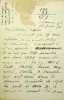 Lettre autographe sign&eacute;e au docteur Jean-Fran&ccedil;ois Robinet. Edward Spencer Beesly (1831-1915), philosophe anglais, historien, militant syndical, ...