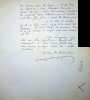 Lettre autographe sign&eacute;e &agrave; l'&eacute;crivain L&eacute;o Larguier. Ren&eacute; Benjamin (1885-1948), &eacute;crivain, journaliste, prix Goncourt 1915, membre de l'Acad&eacute;mie ...
