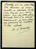 Lettre autographe sign&eacute;e &agrave; l'&eacute;crivain L&eacute;o Larguier. Marthe Allard Daudet (1878-1960), journaliste, &eacute;pouse de L&eacute;on Daudet. 
