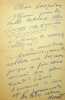 Lettre autographe sign&eacute;e &agrave; l'&eacute;crivain L&eacute;o Larguier. Roland Dorgel&egrave;s (1885-1973), &eacute;crivain, membre de l'Acad&eacute;mie Goncourt.