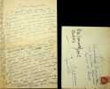 Lettre autographe sign&eacute;e &agrave; l'&eacute;crivain L&eacute;o Larguier. Roland Dorgel&egrave;s (1885-1973), &eacute;crivain, membre de l'Acad&eacute;mie Goncourt.