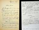 Lettre autographe sign&eacute;e &agrave; l'&eacute;crivain L&eacute;o Larguier. Jean Ajalbert (1863-1947), &eacute;crivain, membre de l'Acad&eacute;mie Goncourt. 