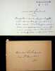 Lettre autographe sign&eacute;e &agrave; l'&eacute;crivain L&eacute;o Larguier. Jean Ajalbert (1863-1947), &eacute;crivain, membre de l'Acad&eacute;mie Goncourt. 