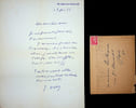 Lettre autographe sign&eacute;e &agrave; l'&eacute;crivain L&eacute;o Larguier. Jean Ajalbert (1863-1947), &eacute;crivain, membre de l'Acad&eacute;mie Goncourt. 