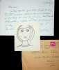 Lettre autographe sign&eacute;e + dessin. Philippe Chabaneix (1898-1982), po&egrave;te. 