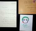 Lettre autographe sign&eacute;e + dessin. Philippe Chabaneix (1898-1982), po&egrave;te. 