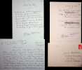 Lettre autographe sign&eacute;e avec po&egrave;mes. Philippe Chabaneix (1898-1982), po&egrave;te. 