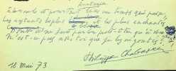 Po&egrave;me autographe sign&eacute;. Philippe Chabaneix (1898-1982), po&egrave;te. 