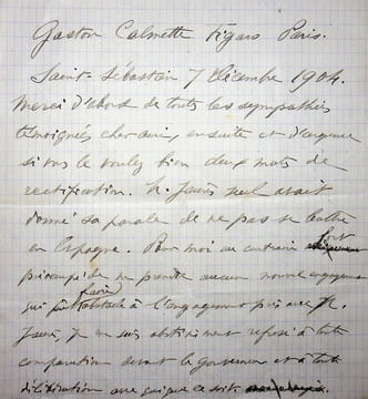Duel avec Jean Jaurès - Lettre autographe signée + manuscrit. [Jean Jaurès] Paul Déroulède (1846-1914), poète, écrivain, homme politique, député de la ...