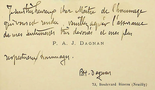 Carte autographe signée