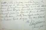 Lettre autographe sign&eacute;e. Paul Adam (1862-1920), &eacute;crivain.