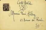 Po&egrave;me autographe sign&eacute; avec dessin original sign&eacute;. Georges Gabriel Thenon dit Rip (1884-1941), &eacute;crivain, chansonnier, dessinateur.
