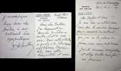 Lettre autographe sign&eacute;e (lot de 2). Adrien Constans (1873-1932), homme politique, d&eacute;put&eacute;. 